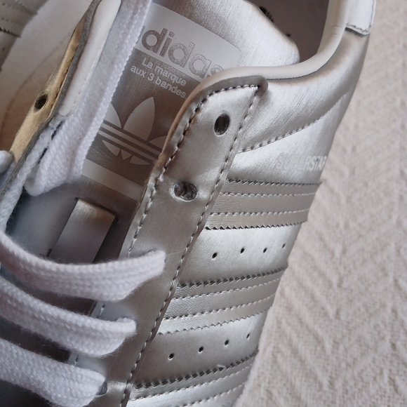 adidas ♡ superstar sneakers silver 8.5 - Picture 4 of 8